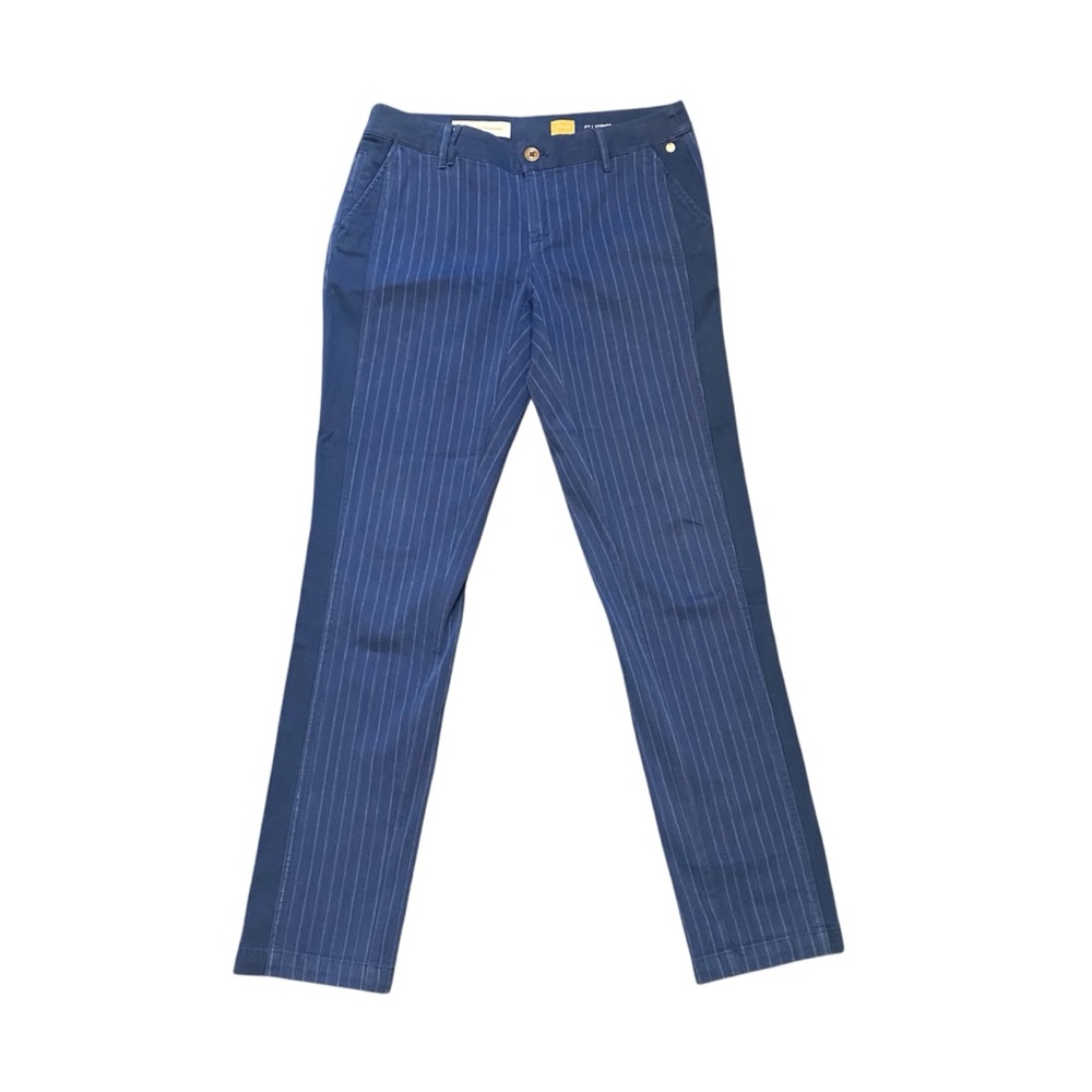 Pilcro and the Letterpress F" Hyphen Navy Dress Work Striped Pants Sz 26
